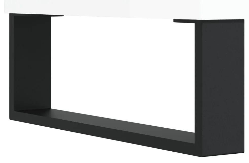 Έπιπλο Τηλεόρασης Γυαλ. Λευκό 80x36x50 εκ. Επεξεργασμένο Ξύλο - Λευκό