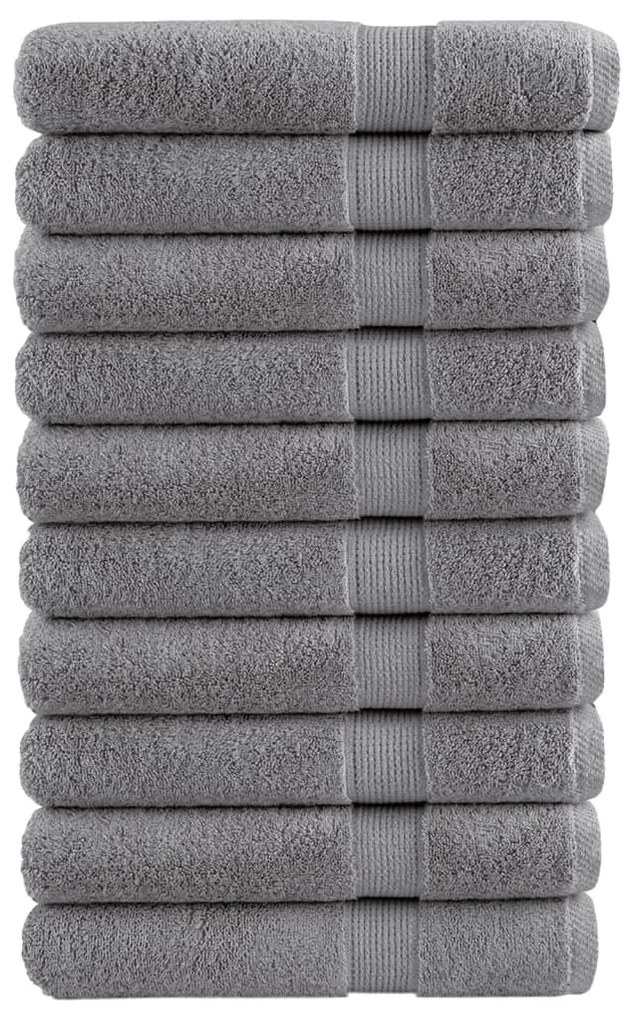 Πετσέτες Premium SOLUND 10 Τεμ. Γκρι 100x200 εκ. 600 γρ/μ²