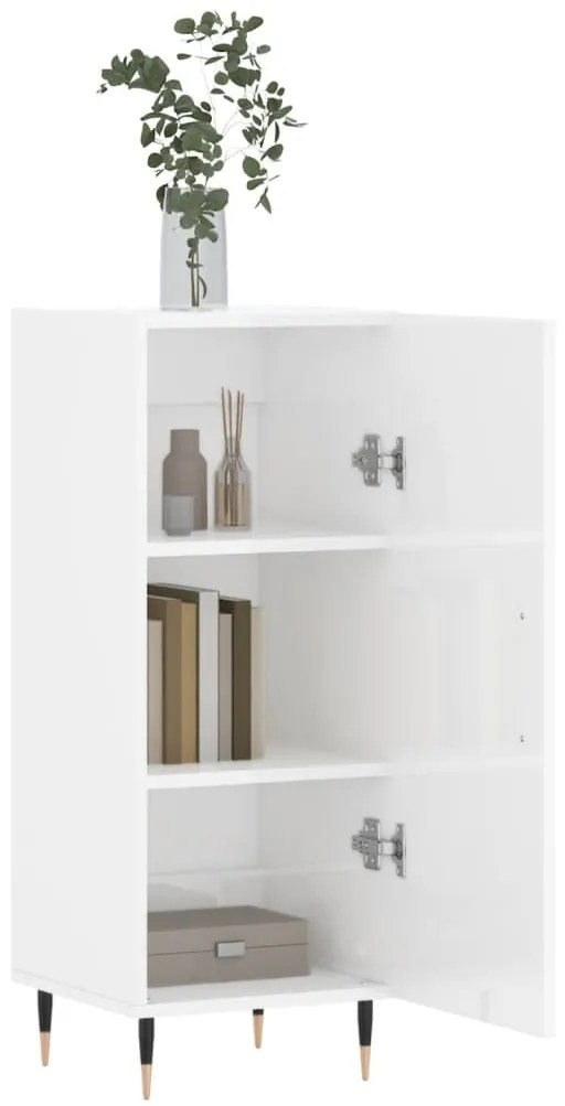vidaXL Ντουλάπι Γυαλιστερό Λευκό 34,5x34x90 εκ. Επεξεργασμένο Ξύλο