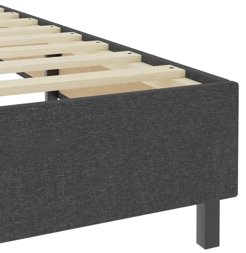 vidaXL Κρεβάτι Boxspring Σκούρο Γκρι 90 x 200 εκ. Υφασμάτινο