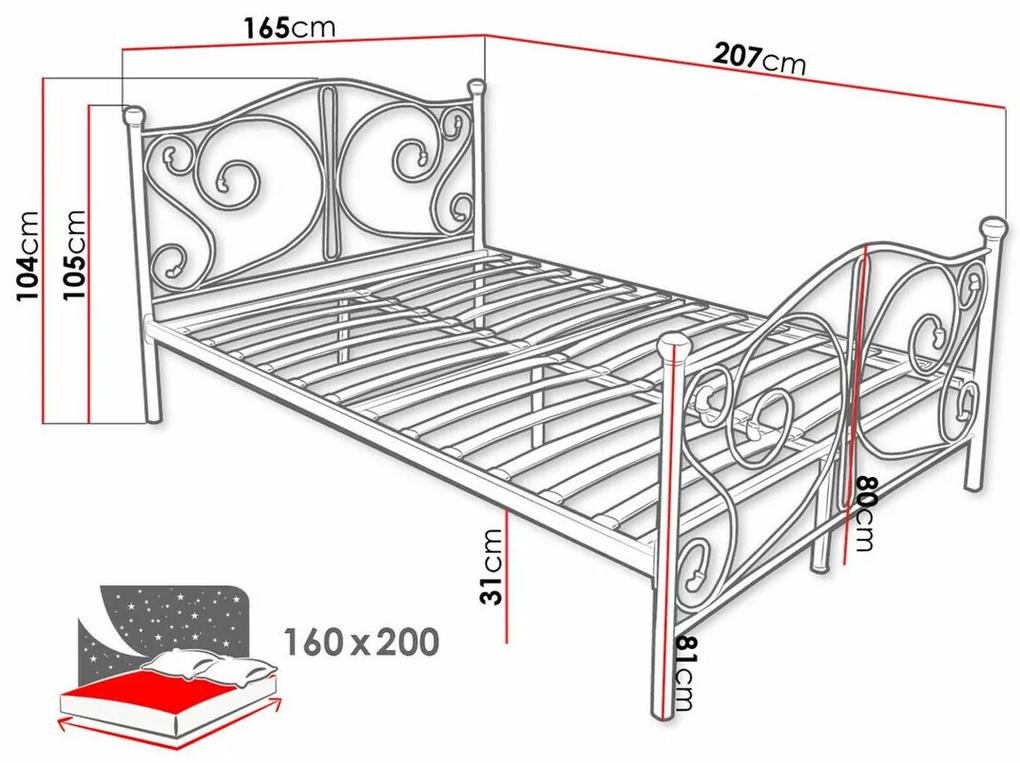 Κρεβάτι Elmira 101, Διπλό, Μαύρο, 160x200, Μέταλλο, Τάβλες για Κρεβάτι, 165x207x104cm, 26 kg, Ξύλο: Σημύδα | Epipla1.gr