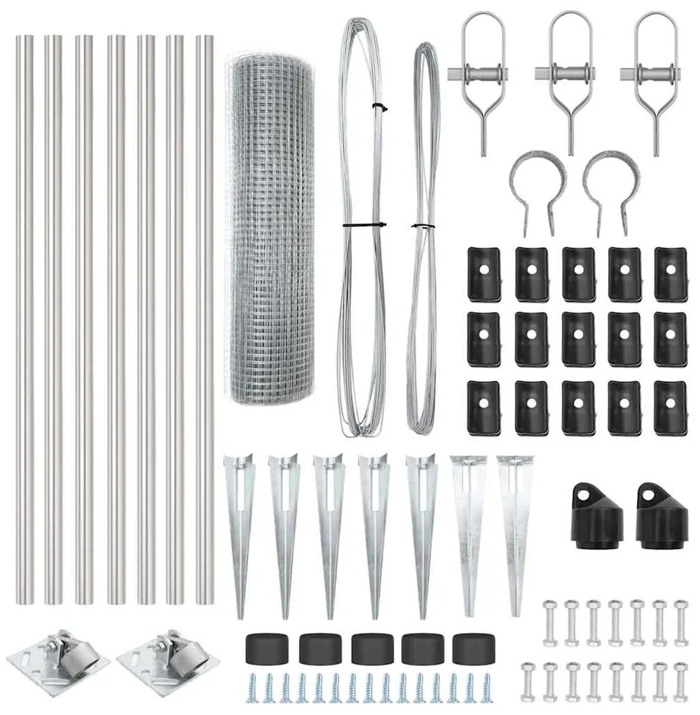 vidaXL Στύλος Περιφράξεων Ασημί 10 x 1 μ (12 x 12 mm πλέγμα) Ατσάλι