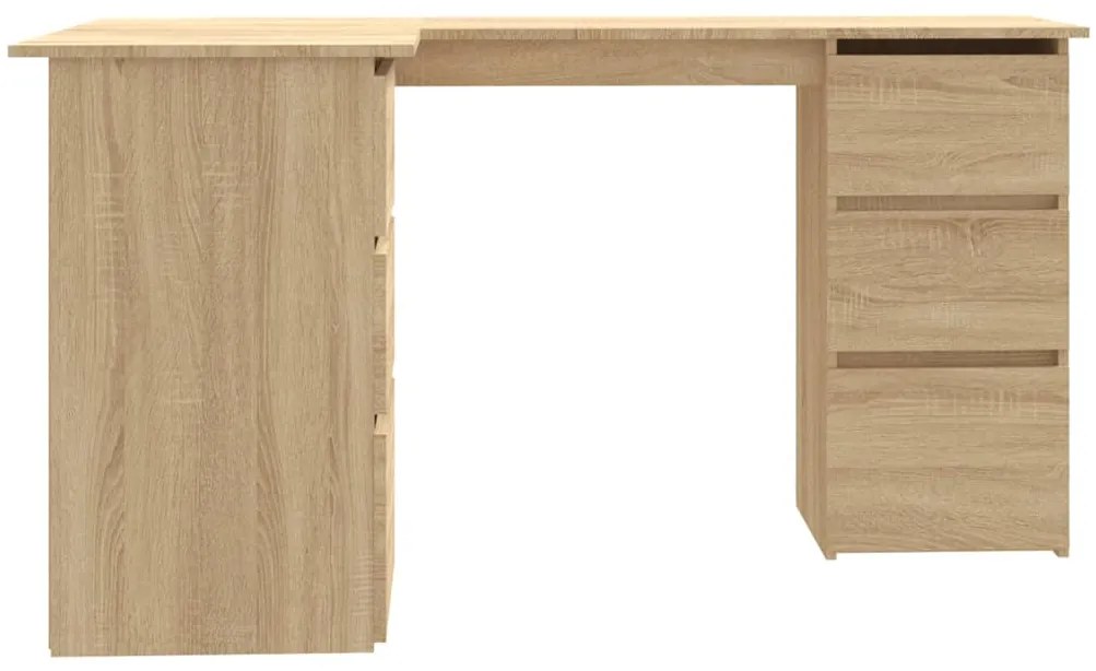 vidaXL Γραφείο Γωνιακό Sonoma Δρυς 145 x 100 x 76 εκ. από Επεξ. Ξύλο