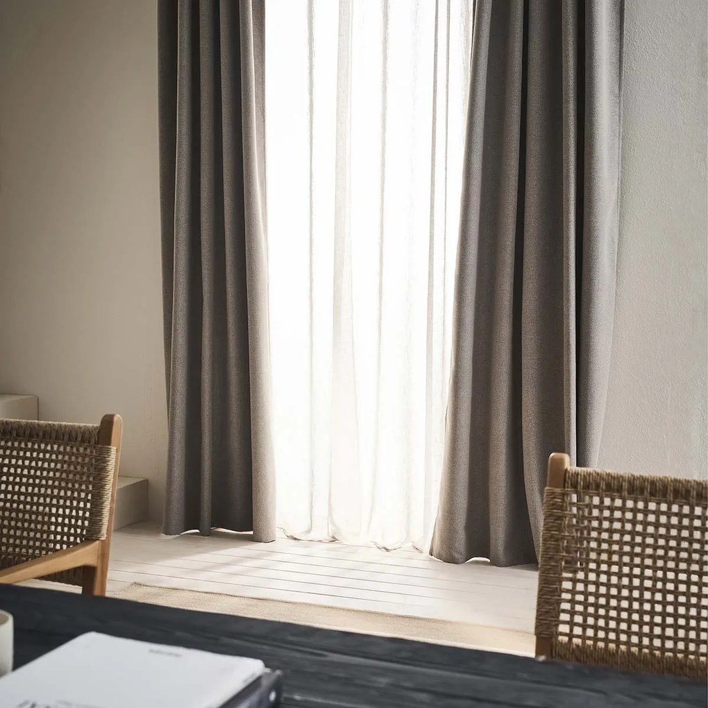 Κουρτίνα συσκότισης  με σιρίτι 155x280cm GOFIS HOME  Nap Warm Beige 129