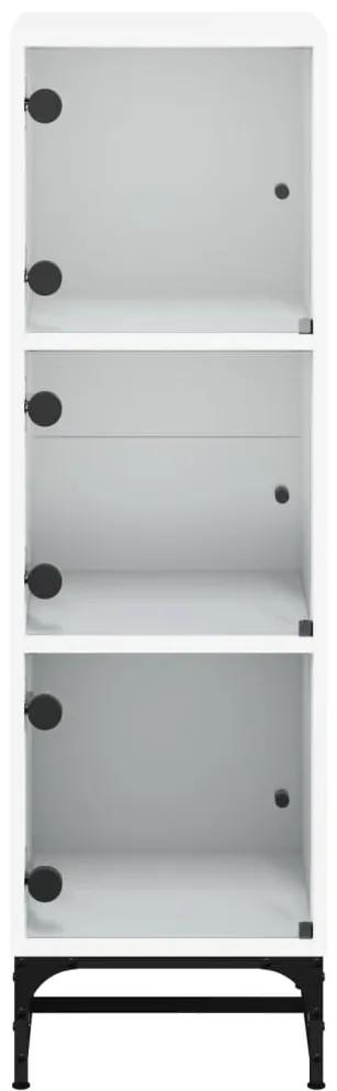 vidaXL Ντουλάπι Λευκό 35 x 37 x 120 εκ. με Γυάλινες Πόρτες