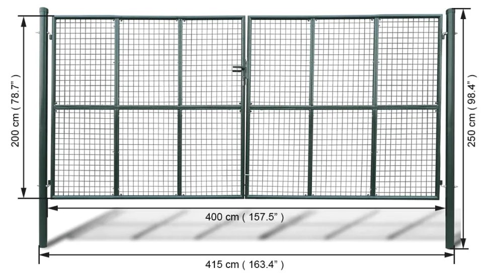 Καγκελόπορτα 415 x 250 εκ. / 400 x 200 εκ. - Πράσινο