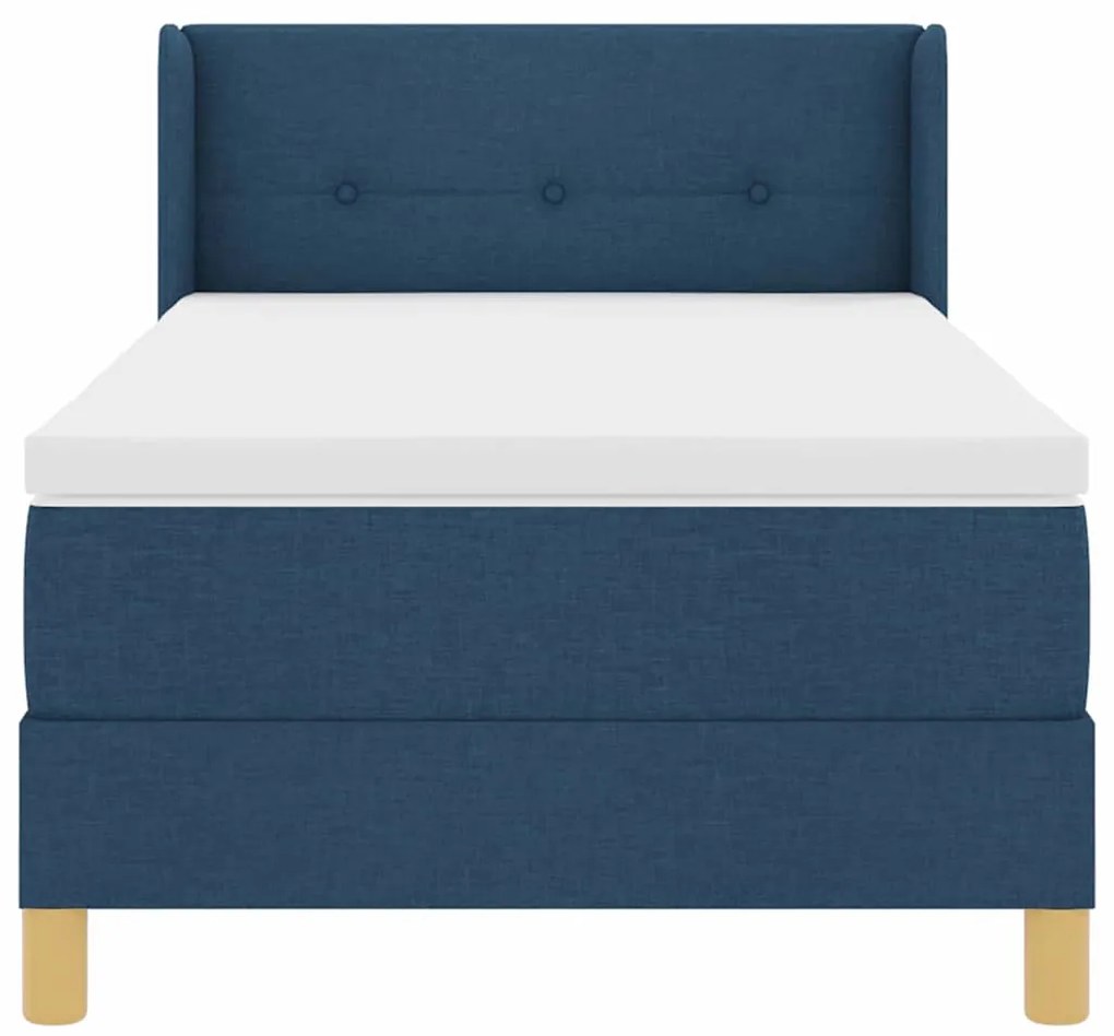 vidaXL Κρεβάτι με Ελατήρια με στρώμα Μπλε 100 x 200 cm ύφασμα