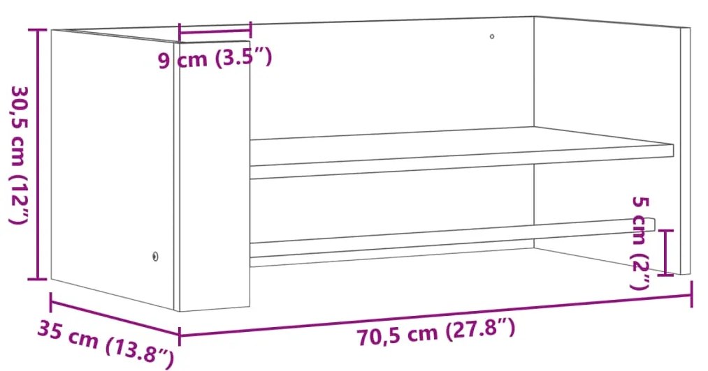 ΡΑΦΙ ΤΟΙΧΟΥ ΛΕΥΚΟ 70,5 X 35 X 30,5 ΕΚ. ΑΠΟ ΕΠΕΞΕΡΓΑΣΜΕΝΟ ΞΥΛΟ 848451