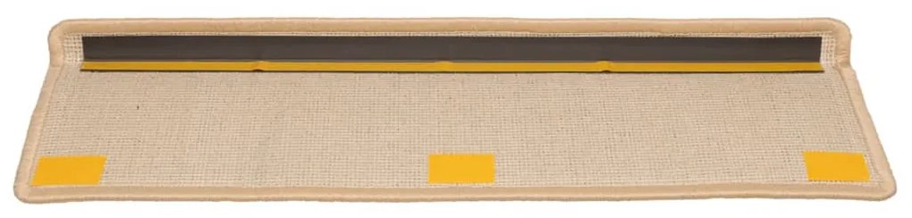 vidaXL Πατάκια Σκαλιών 15 τεμ. Λευκό 65x21x4 εκ. με Ορθογώνια Άκρη