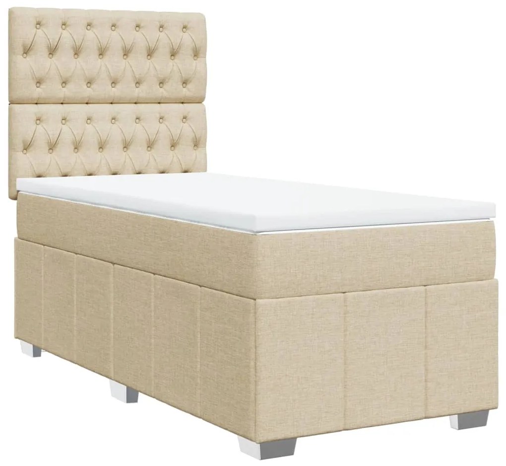 ΚΡΕΒΑΤΙ BOXSPRING ΜΕ ΣΤΡΩΜΑ ΚΡΕΜ 90X200 ΕΚ.ΥΦΑΣΜΑΤΙΝΟ 3293863