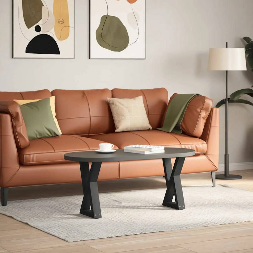 vidaXL Πόδια Τραπεζιού Σαλονιού 2 τεμ. Μαύρο 38x(42-43,3) εκ. Ατσάλι