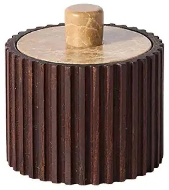 Βάζο Με Καπάκι Yami Καφέ Ξύλο / Μπεζ Μάρμαρο Ø8xH7,8 cm MUUBS