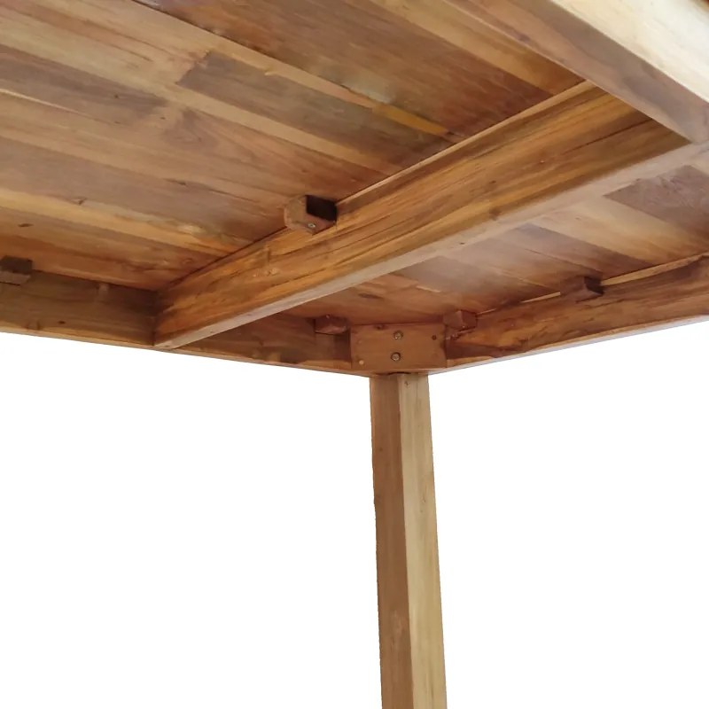 Τραπέζι Wooly pakoworld teak ξύλο σε φυσική απόχρωση 220x90x75εκ - 343-000015