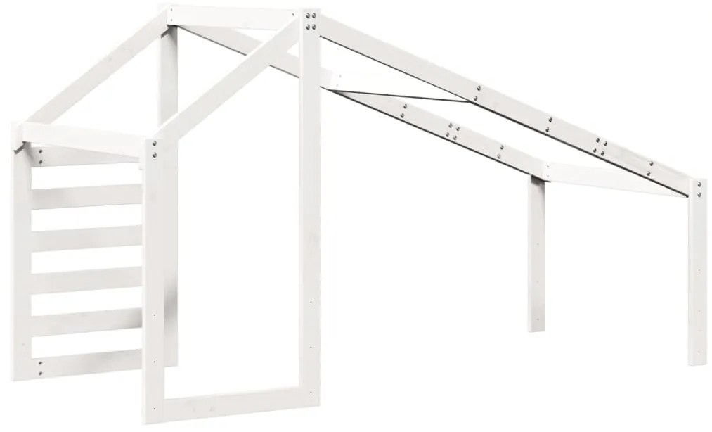 vidaXL Οροφή Κρεβατιού Παιδική Λευκό 188x82x113 εκ. Μασίφ Ξύλο Πεύκου