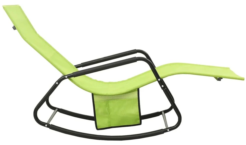 vidaXL Ξαπλώστρα Πράσινη από Ατσάλι και Textilene