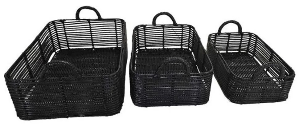 Καλάθια Αποθήκευσης (Σετ 3Τμχ) 831876 Black Ankor Plastic