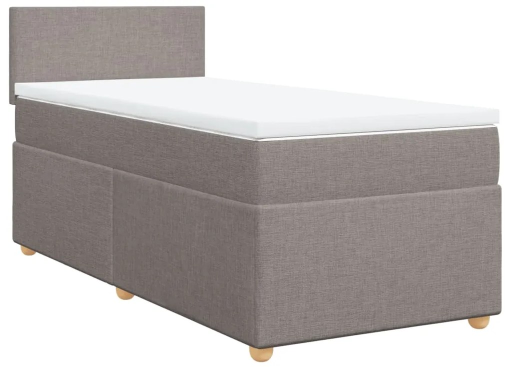 vidaXL Κρεβάτι Boxspring με Στρώμα Taupe 80x200 εκ. Υφασμάτινο