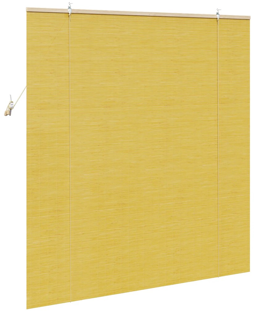 vidaXL Ρολά και Σκίες Παραθύρων Κίτρινο 140 x 160 cm Μπαμπού