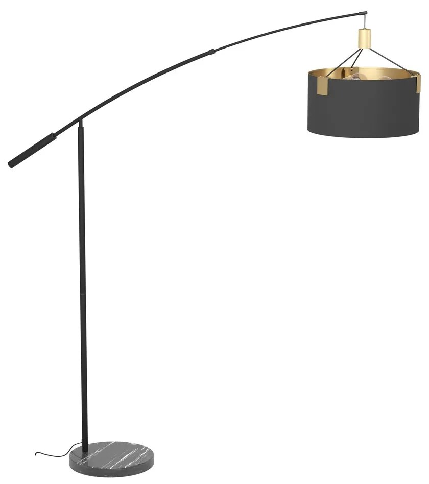 Φωτιστικό Επιδαπέδιο Eglo 39966 TORTOLA 1 Μαύρο Ματ (Black Mat)|Μπρούτζινο (φυσικό) (Brass natural)