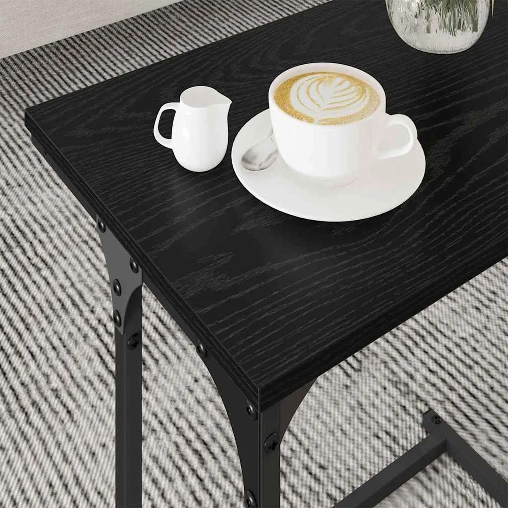 vidaXL Φωτιστικό Τραπεζάκι 3 pcs Μαύρη δρυς 50.5 x 35 x 53 εκ.