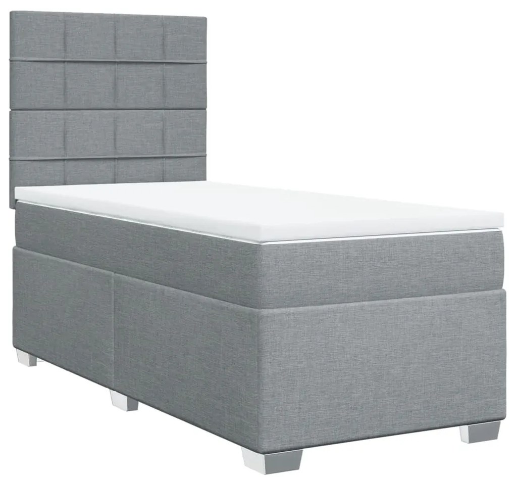 ΚΡΕΒΑΤΙ BOXSPRING ΜΕ ΣΤΡΩΜΑ ΑΝΟΙΧΤΟ ΓΚΡΙ 90X200 ΕΚ. ΥΦΑΣΜΑΤΙΝΟ 3292671