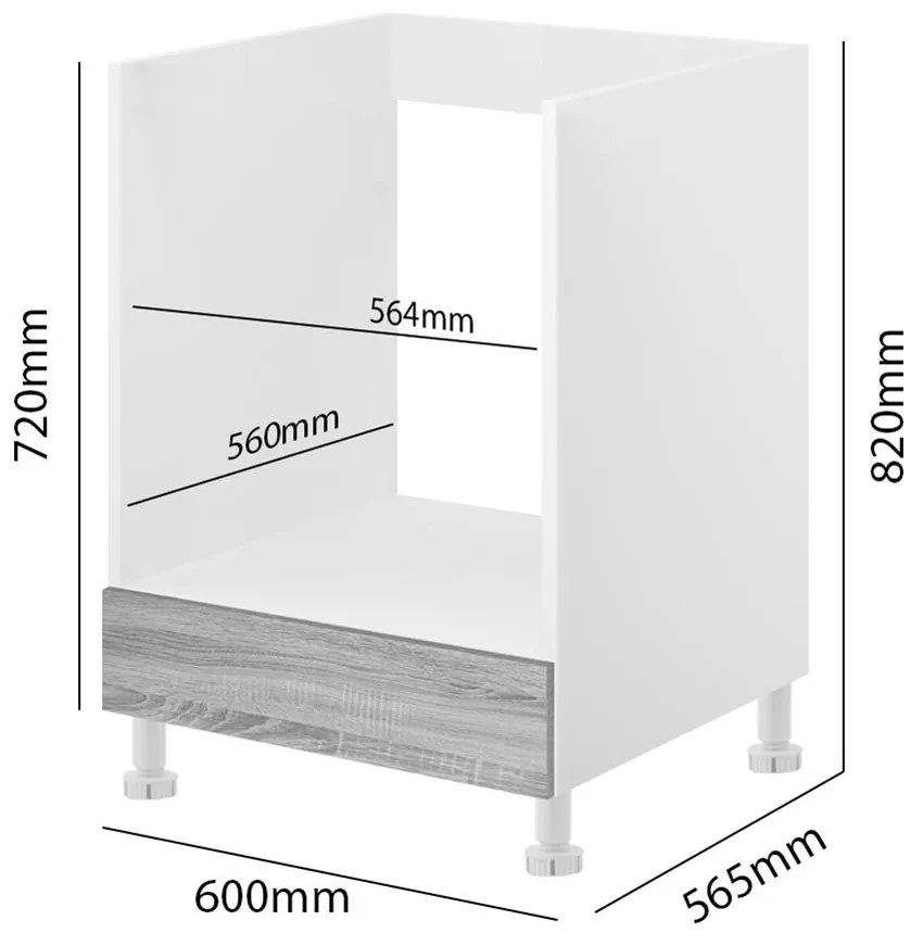 Ντουλάπι κουζίνας επιδαπέδιο Φούρνου EMMA 60 εκ. Βέγγε 60x56.5x82 εκ.