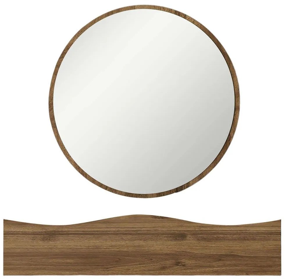 Κονσόλα Με Καθρέπτη Princesse 552NOS2369 82x30x15cm Walnut Particle Board, Melamine