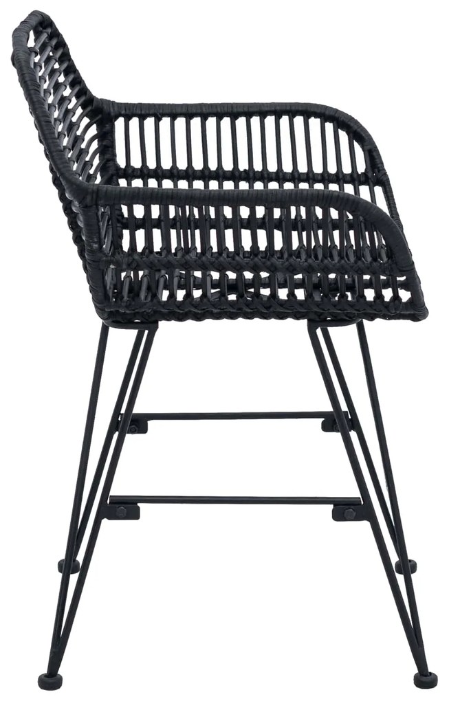 vidaXL Καρέκλα τραπεζαρίας 2 pcs Μαύρο 55 x 50 x 74 εκ