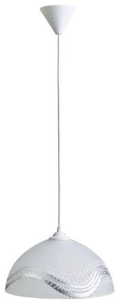 Κρεμαστό Φωτιστικό Οροφής 1xΕ27 Γυαλί Φ30cm Arkolight Ρ401-1/30 Λευκό-Χρυσό