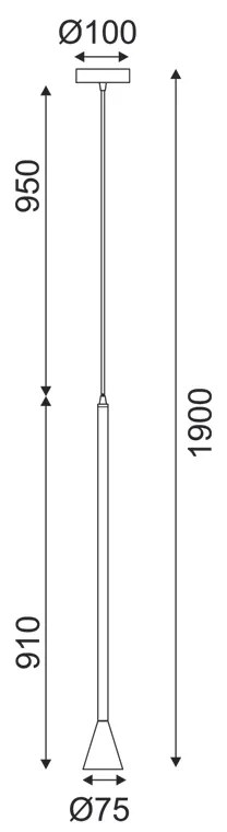 ΚΡΕΜΑΣΤΟ Φ/Σ 1ΧGU10 CLOUZOT ΜΑΥΡΟ ΜΕΤ/ΚΟ IP20 D7,5XD10XH190CM - YL22801PBK