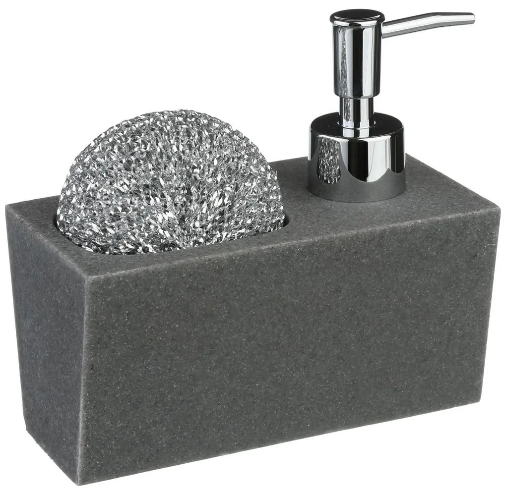 Δοχείο Υγρού Πιάτων + Θήκη Για Σφουγγάρι F-V Sponge Holder Gris 120052
