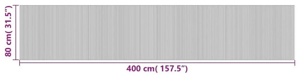 Χαλί Ορθογώνιο Γκρι 80 x 400 εκ. Μπαμπού - Γκρι