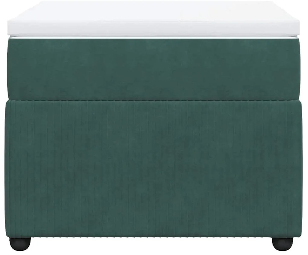 vidaXL Κρεβάτι Boxspring με Στρώμα Σκούρο Πράσινο 90x190 εκ. Βελούδινο