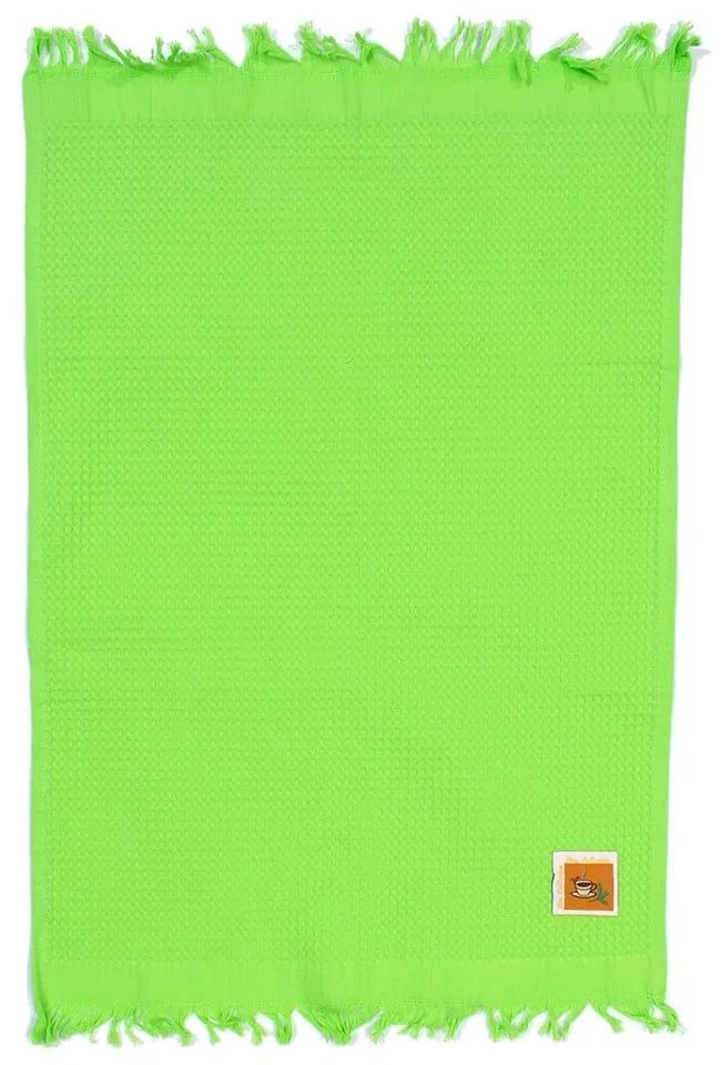 Ποτηρόπανο Πικέ Tea Με Κρόσσι Green DimCol 45x65cm 100% Cotton