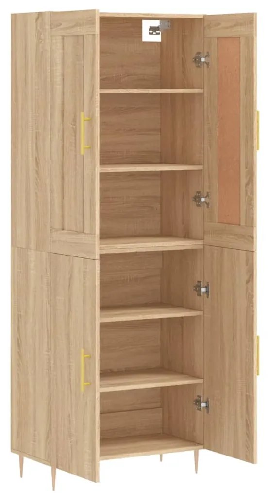 vidaXL Ντουλάπι Sonoma δρυς 69,5 x 34 x 180 εκ. από Επεξεργασμένο Ξύλο