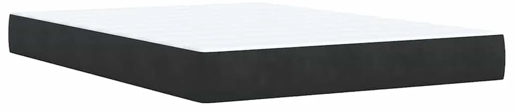 vidaXL Κρεβάτι Boxspring με Στρώμα Μαύρο 160x200 εκ. Βελούδινο