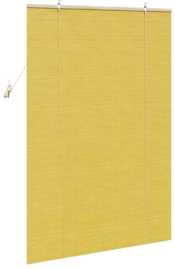 vidaXL Ρολά και Σκίες Παραθύρων Κίτρινο 100 x 160 cm Μπαμπού
