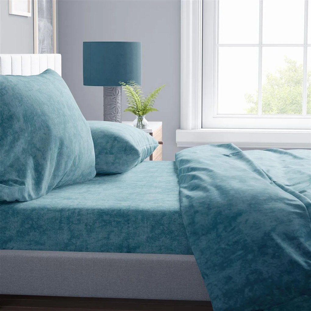 Σεντόνια Σετ 4 τεμ Polycotton Υπέρδιπλα Shadow 20 220X240 Turquoise DimCol