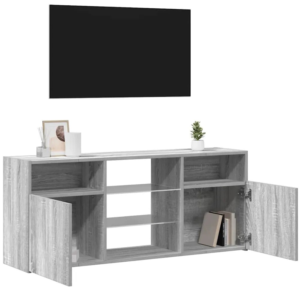vidaXL Έπιπλο Τηλεόρασης με LED Γκρι Sonoma 120 x 30 x 50 εκ.