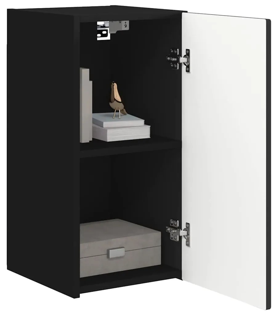 vidaXL Ντουλάπι Τηλεόρασης Τοίχου Επιτοίχιο Μαύρο 30 x 31 x 60 εκ