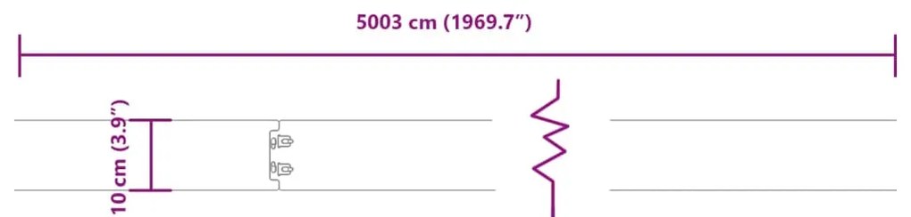 Μπορντούρες Γκαζόν 10τεμ Ανθρακί 10x103εκ Ατσάλι Σκληρυθέν Αέρα - Καφέ