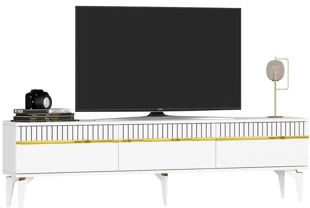 Έπιπλο Τηλεόρασης Defne 475OLV2903 180x29,6x44,6cm White-Gold