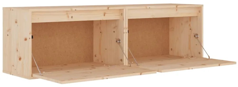 vidaXL Ντουλάπια Τοίχου 2 τεμ. 60 x 30 x 35 εκ. από Μασίφ Ξύλο Πεύκου