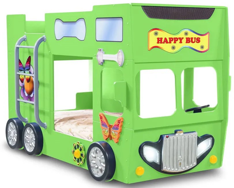 Κρεβάτι παιδικό Happy Bus-Prasino