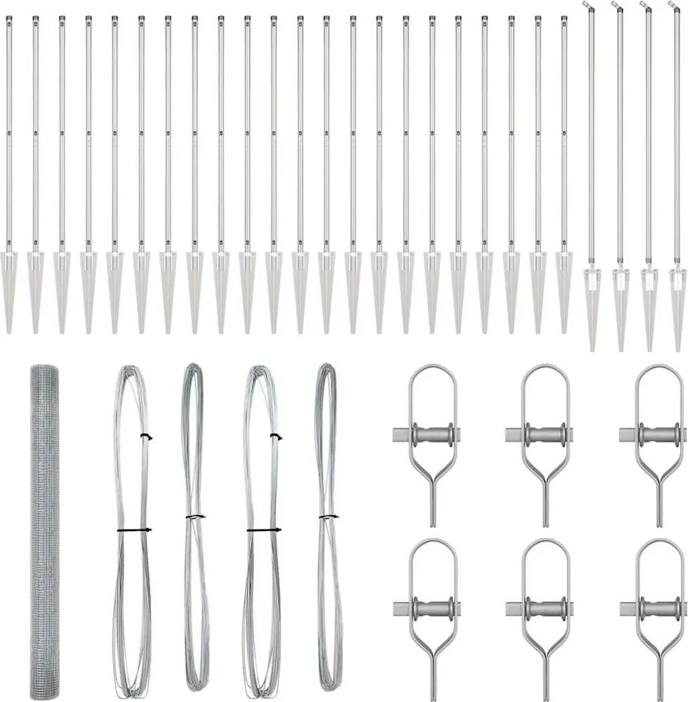 vidaXL Στύλος Περιφράξεων Ασημί