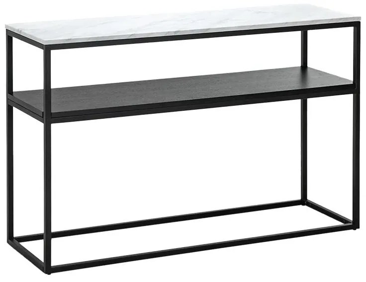 Κονσόλα Castel I όψη μαρμάρου λευκό - μαύρο μέταλλο 120x35x80 εκ. 120x35x80 εκ.