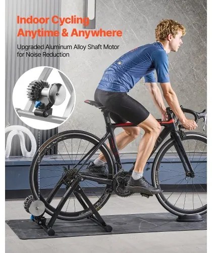 VEVOR Bike Trainer, 660.4-736.6 mm & 700C Wheels, Foldable Fluid Bicycle Stationary Trainer Stand for Indoor Exercise Riding with Quick Release Skewer & Front Wheel Riser Block, Fits Road Bikes, Black