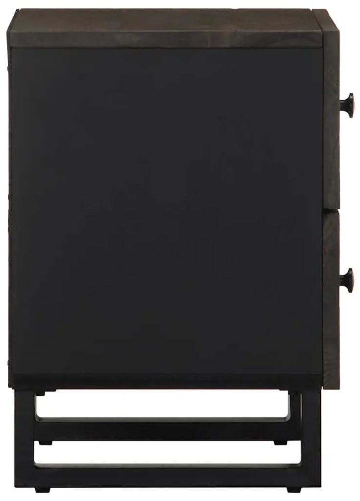 vidaXL Κομοδίνο Μαύρο 40 x 33 x 46 εκ. από Μασίφ Ξύλο Μάνγκο