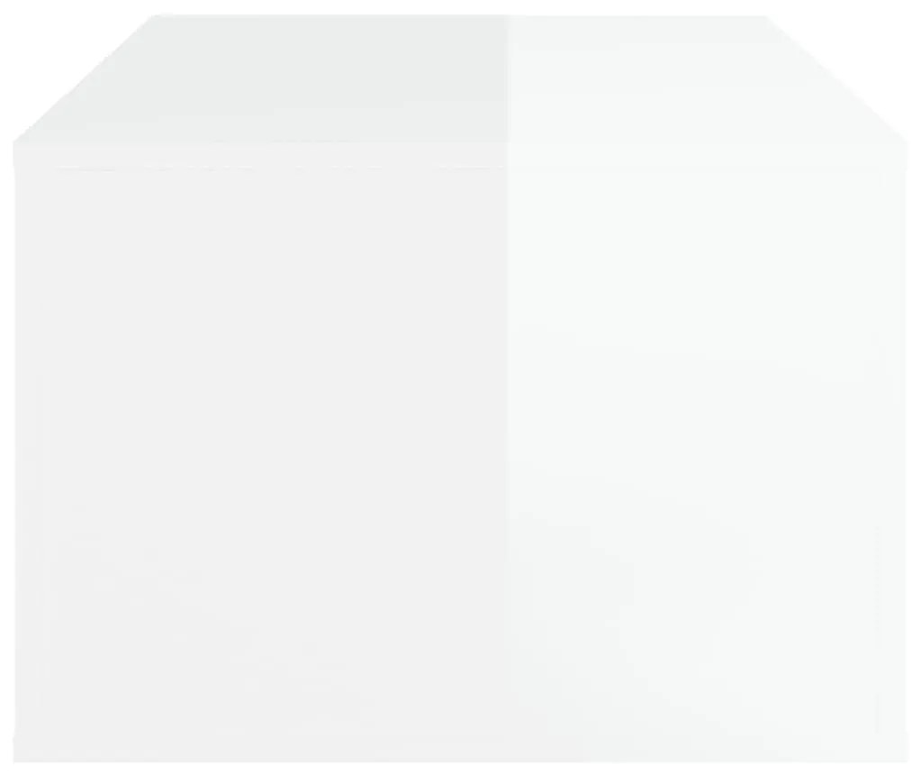 Τραπεζάκι Σαλονιού Γυαλ. Λευκό 100x50,5x35 εκ. Επεξεργ. Ξύλο - Λευκό
