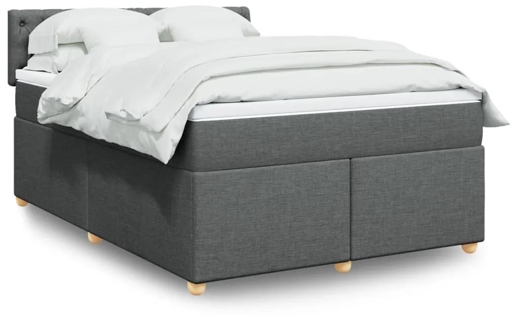 ΚΡΕΒΑΤΙ BOXSPRING ΜΕ ΣΤΡΩΜΑ ΣΚΟΥΡΟ ΓΚΡΙ 140X190 ΕΚ. ΥΦΑΣΜΑΤΙΝΟ 3288983